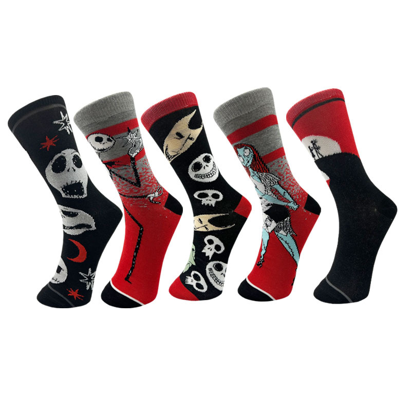 2023 Autumn Halloween New Men's Mid-Calf Length Sock Cartoon Jack Halloween Series Men's Socks Athletic Socks