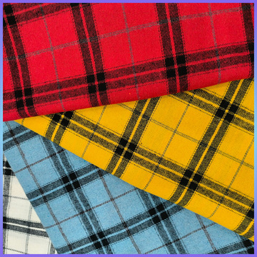 春秋涤棉混纺法兰绒格子布男女衬衫连衣裙裤子里布鞋料箱包现货批