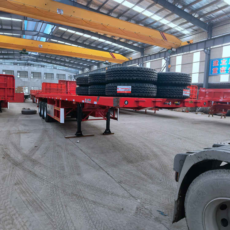 40英尺集装箱运输车 13米平板半挂车 港口海柜三轴拖板车 抗载强