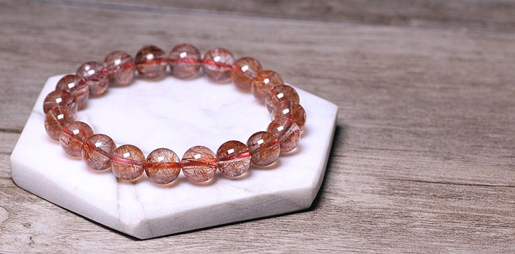 红铜发手链顺发晶男女时尚大气转运单圈手串 厂家批发价 水晶手链