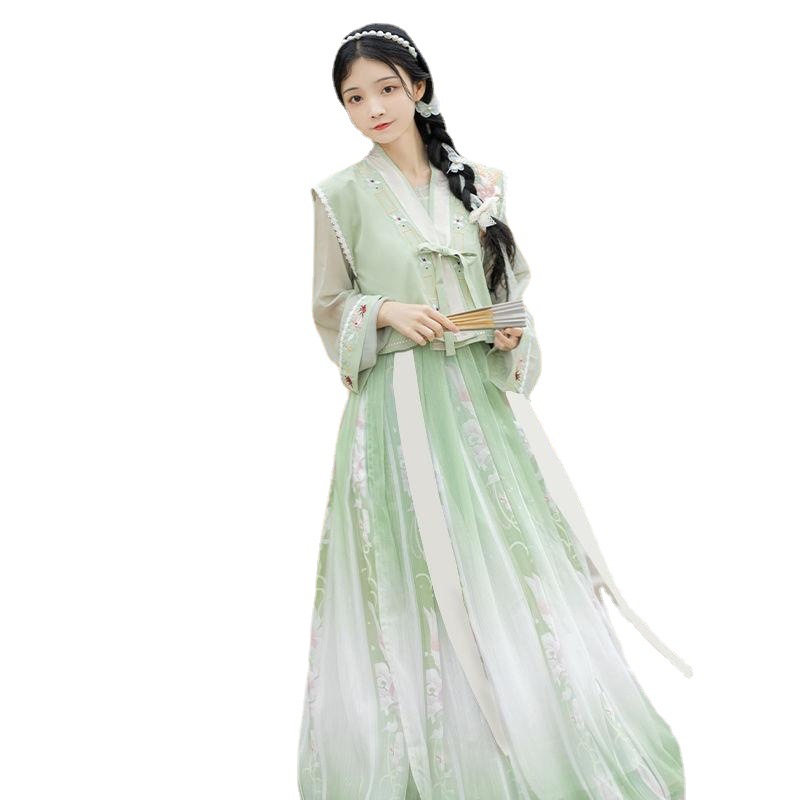 Yuanshan E-Dai Adult Hanfu 2023 New Mu Qingsi Tang Beizi Pleated Skirt Female Improved Daily Elegant Fairy