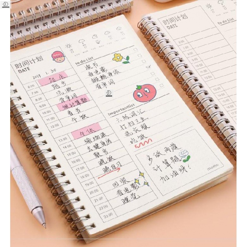 儿童学习计划本双面记账本桌面学习记录本双面款办公用儿童用手写