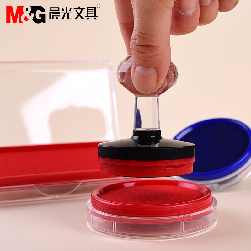 Chenguang Inkpad Quick-Drying round/Square Financial Office Supplies Stamp According to Handprint Inkpad Oil Oily Stamp Pad 97512