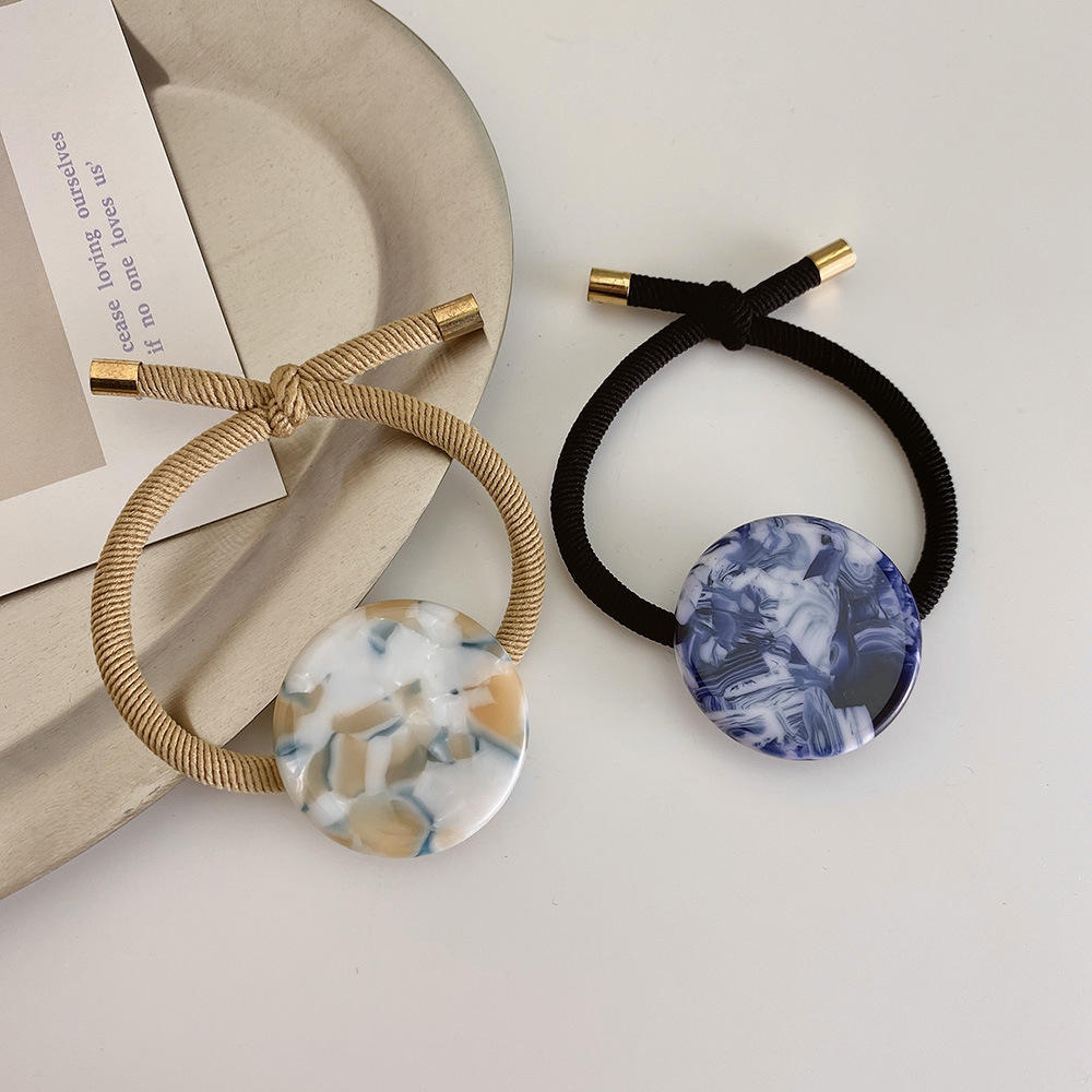 日系韩版简约可爱圆形发圈醋酸豹纹扎头皮筋丸子头发圈发绳头饰女
