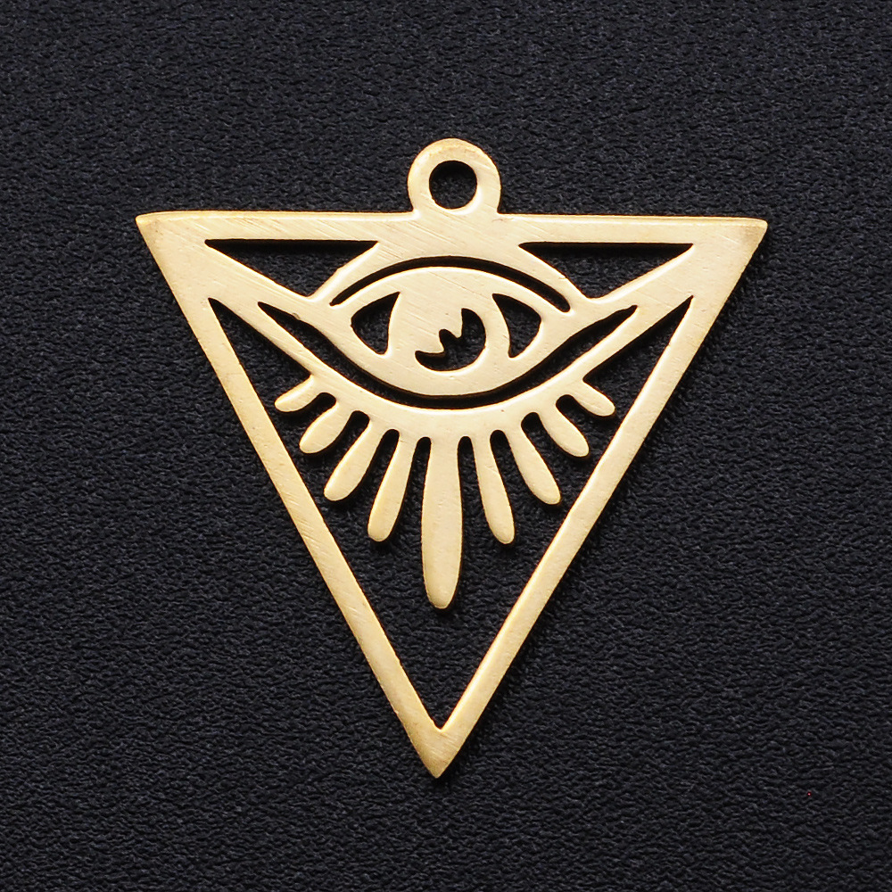 欧美跨境柒牧上帝之眼5个/包钛钢吊坠配件不锈钢diy项链耳环吊坠