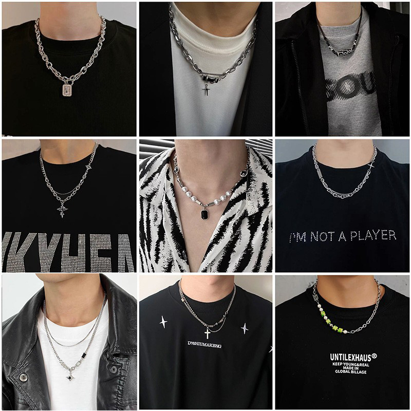 titanium steel no fading necklace men‘s all-match jewelry high-grade sweater chain niche cuban link chain female yiwu hot selling accessories