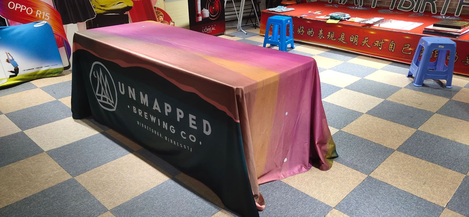 广告桌布 印刷logo台布 会议地推展会印字桌布制作-阿里巴巴