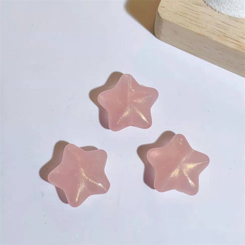 虞倾 日系梦幻流沙闪粉立体竖孔五角星树脂配件diy手作耳环头饰