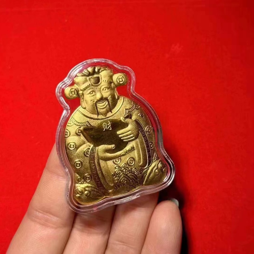 泰国佛饰品 2024年皇恩寺财神爷符片 手机装饰品