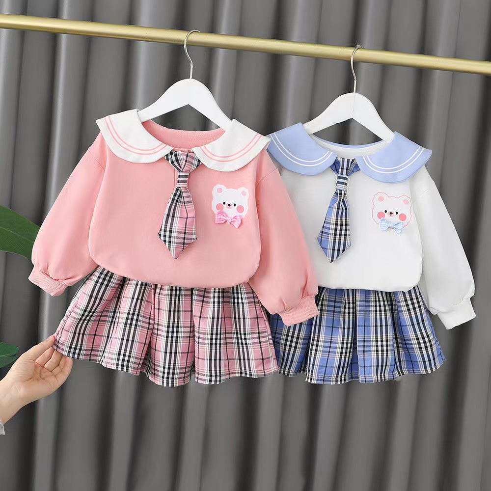 女宝宝春秋季套装裙子洋气儿童衣服婴儿时髦童装春季韩版裙子套装