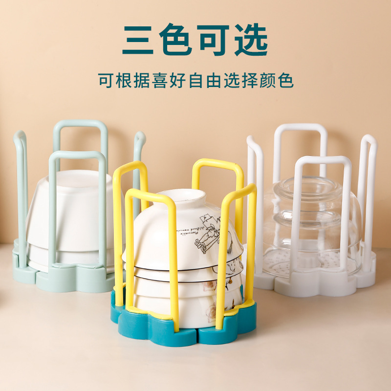 Rotating Retractable Bowl Rack Plate Rack Kitchen Storage Rack Plastic Draining Rack Stove Top Small Bowl Storage Rack