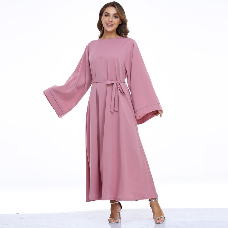 Foreign Trade Muslim Clothes EBay Clothes for Worship Service Lace-up Skirt plus Size Dress Autumn Middle East Muslim Robe