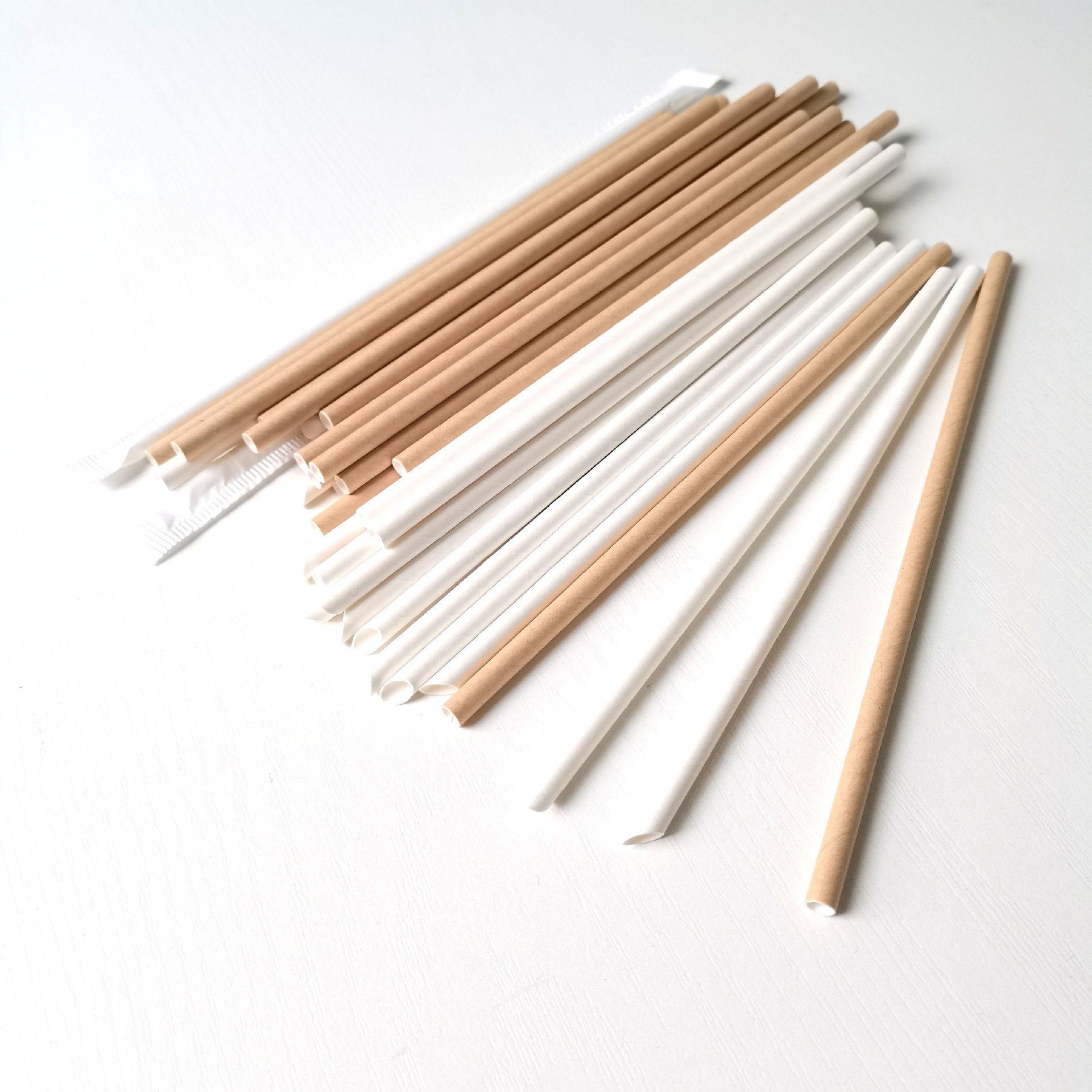 厂家定制一次性可降解纸质6mm细吸管 独立包装奶茶咖啡果汁纸吸管