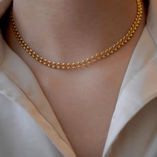 麦穗颈链轻奢小众金色钛钢短款高级感锁骨链项链女欧美简约不掉色
