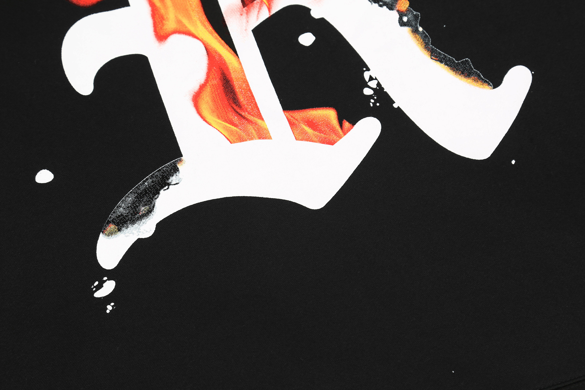 欧美潮牌revenge明星同款字母火焰印花高街男女情侣套头连帽卫衣