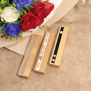 长条榉木耳钉吊坠耳环展示托盘实木戒指对戒摆摊创业珠宝首饰收纳