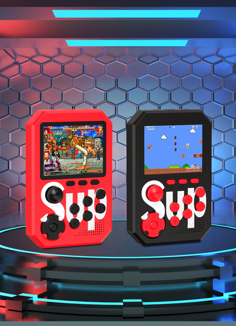 升级版sup掌上复古 游戏机怀旧掌机3.0寸大屏 双人对战掌机现货