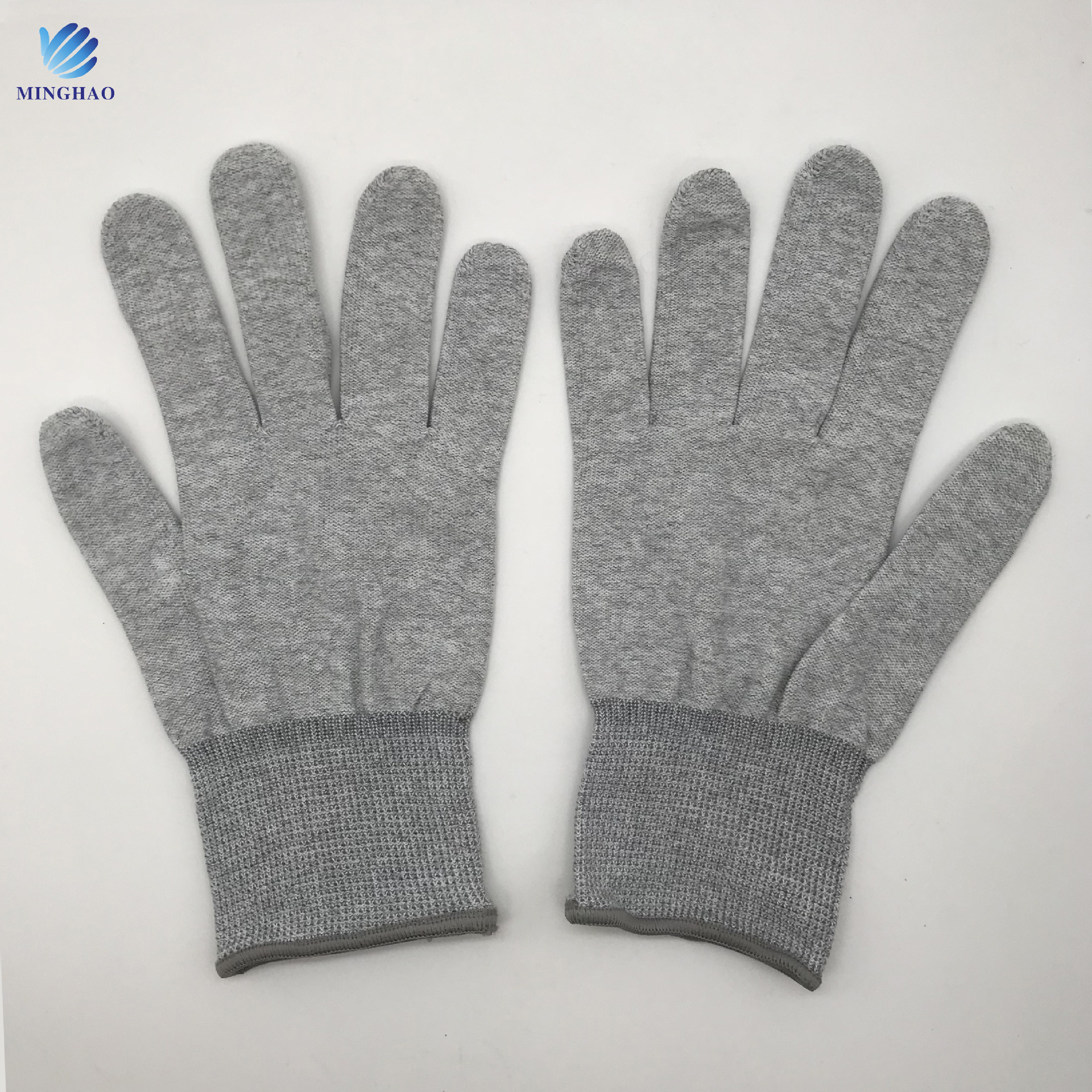 碳纤维防静电劳保防护尼龙纱线无尘手套薄款工业生产用作业工作