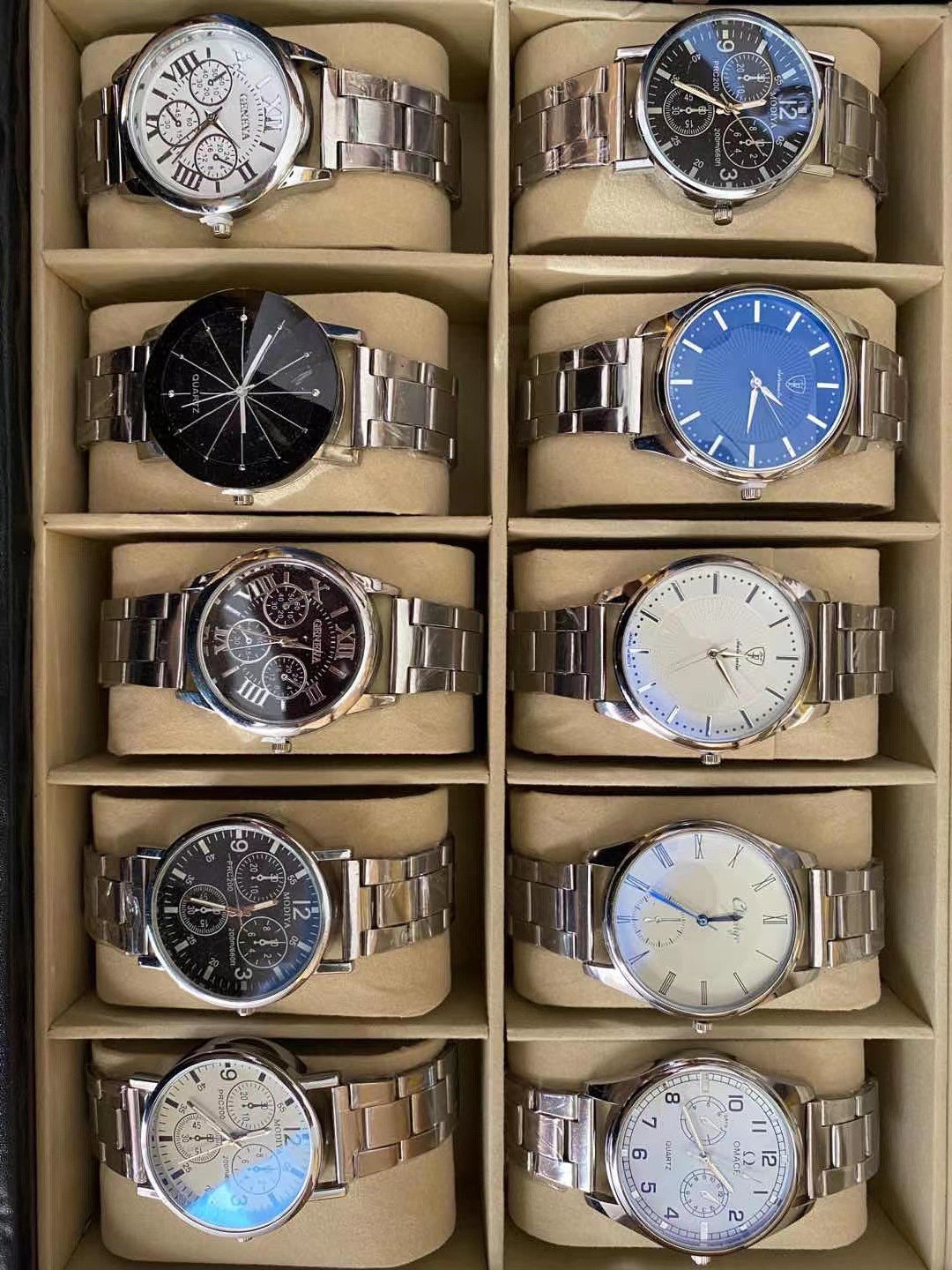 厂家直销热卖跑江湖摆地摊手表光动能手表钢带石英手表