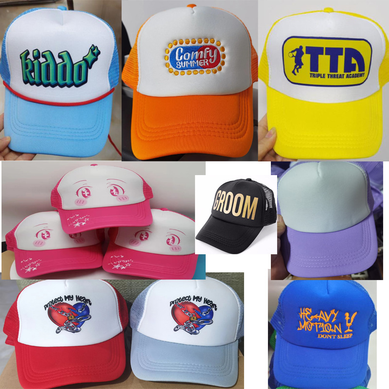 Sponge Mesh Cap Printed Logo Blank Advertising Cap Factory Wholesale Tourist Hat Parent-Child Peaked Cap Embroidered Baseball Cap