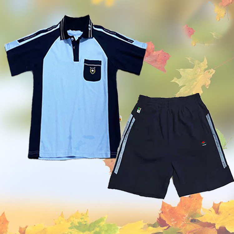 南宁校服中小学夏季蓝色运动校服批发 现货一件代发定