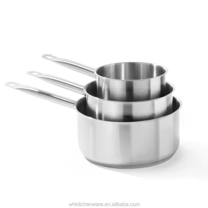 奶锅勺水瓢咖啡锅不锈钢带长柄 单炳带磁水  带刻度出口 专用汤锅