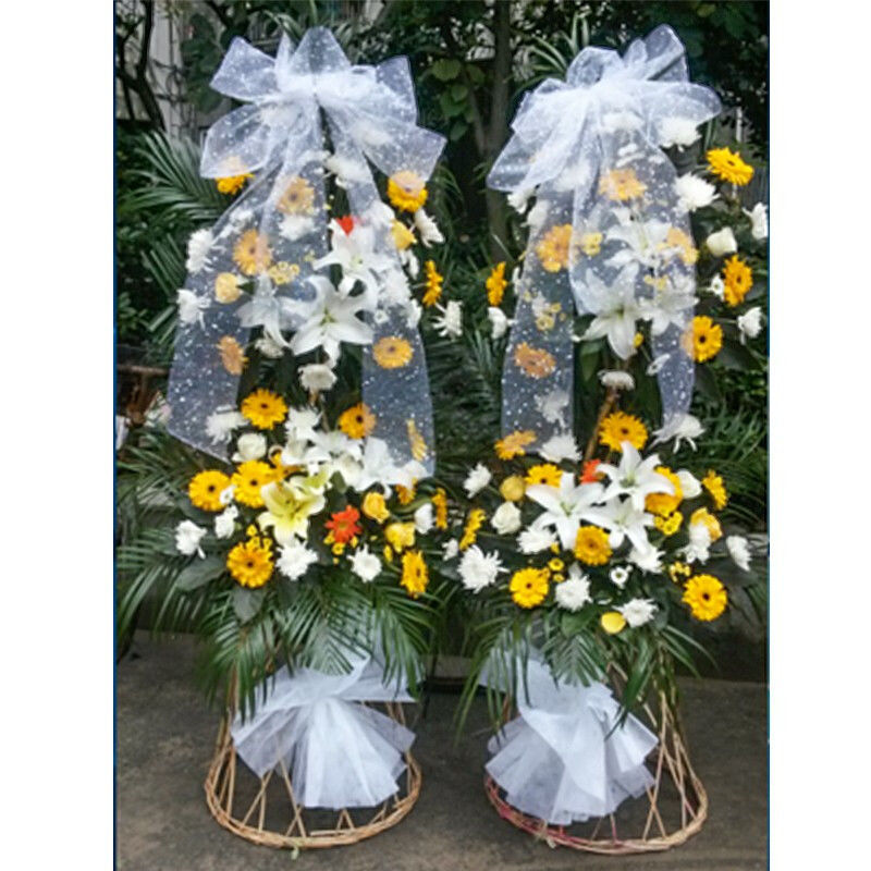 祭奠悼念白喜事缅怀哀悼追悼会吊唁花篮花圈葬礼全国同城花店送花