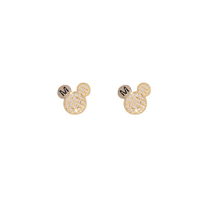 2023 New Trendy Sweet Cute Bear Ear Studs Summer New Versatile Fashion Pearl Earrings High-Grade Earrings