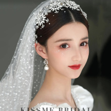 新娘结婚头饰闪亮水钻发箍甜美森系雪花韩式婚礼主婚纱造型配饰