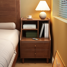 实木床头柜白色简约家用小型储物收纳柜卧室夹缝儿童床边柜置物架