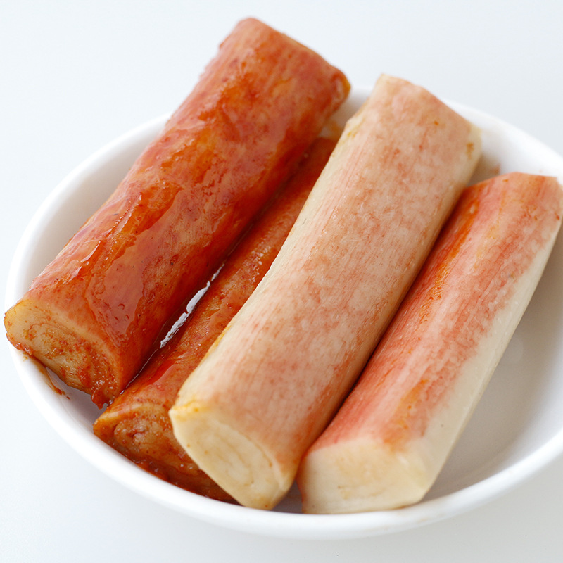 力诚手撕蟹柳蟹棒香辣原味仿蟹肉卷海鲜办公室即食零