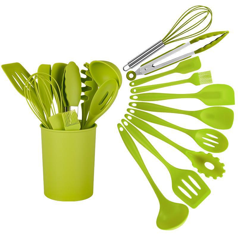 Foreign Trade in Stock Wholesale Silicone Kitchenware 11-Piece Kitchen Supplies Cooking Spatula Set Kitchenware Set