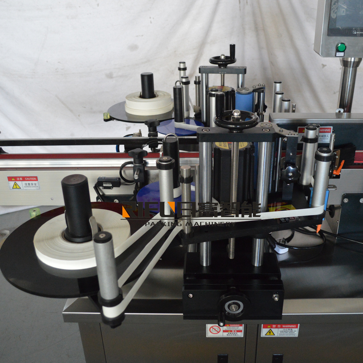 自动不干胶盒子贴标签机双侧面纸箱贴标机商用平面折角贴标机