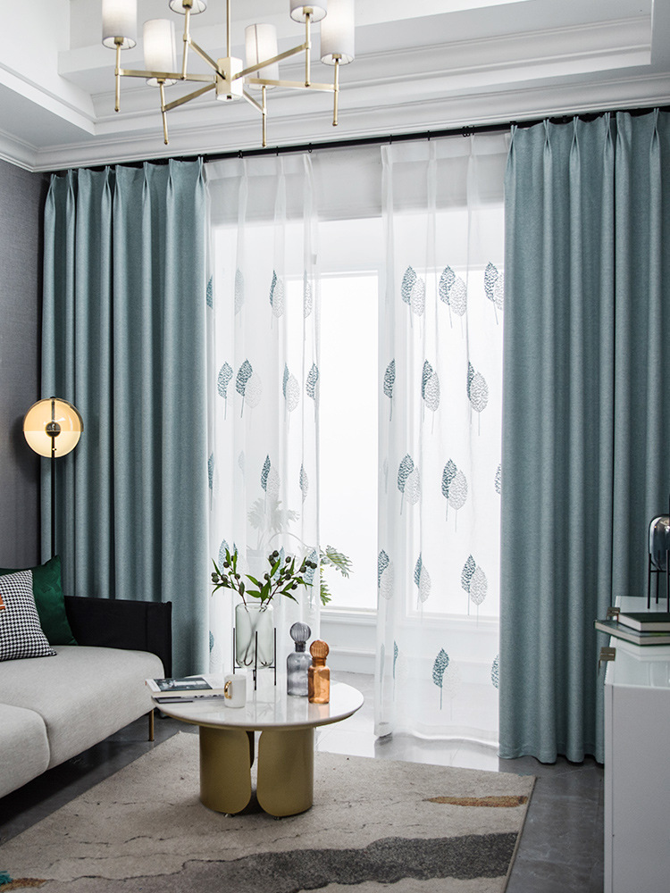 窗帘北欧简约现代卧室遮光客厅大气轻奢2021年新款流行布棉麻