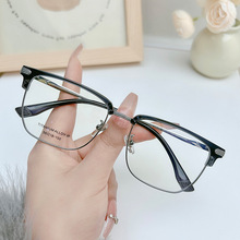 MMT90002半框黑框商务钛架眉毛架优雅时尚可配近视眼镜架厂家批发