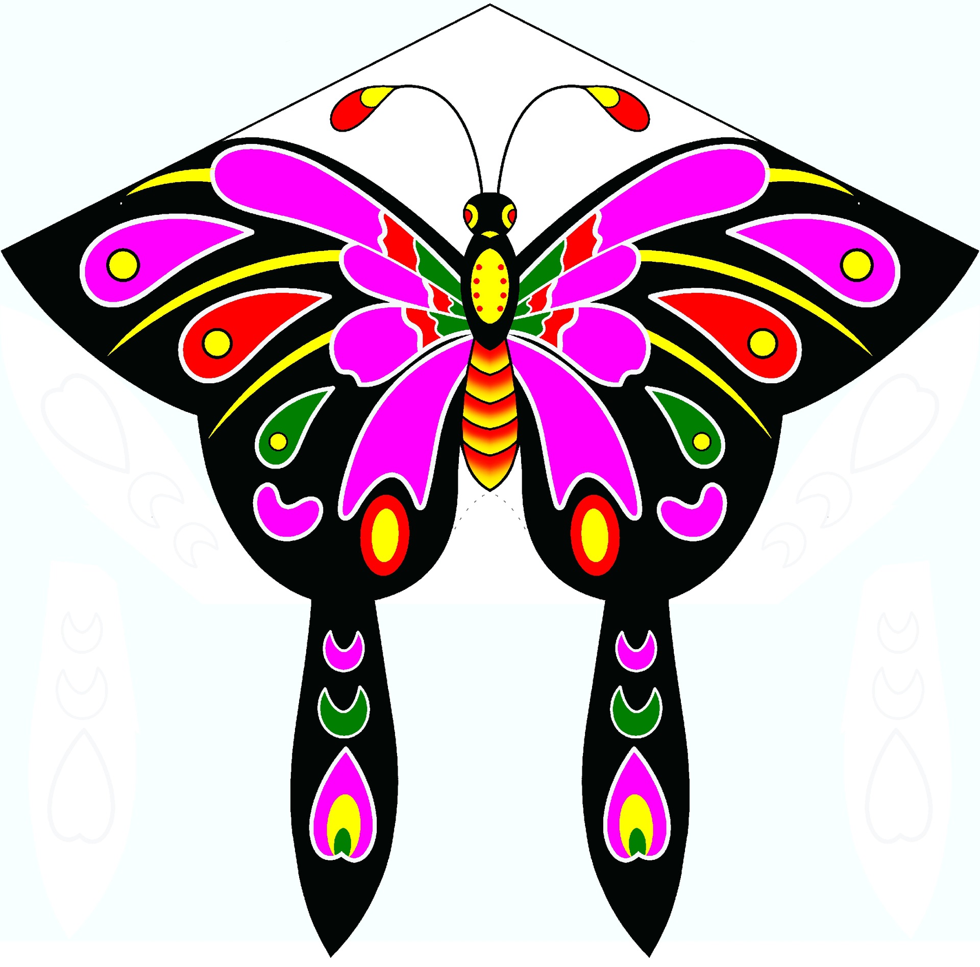 45m热转移印花蝴蝶风筝批发 传统广告风筝现货