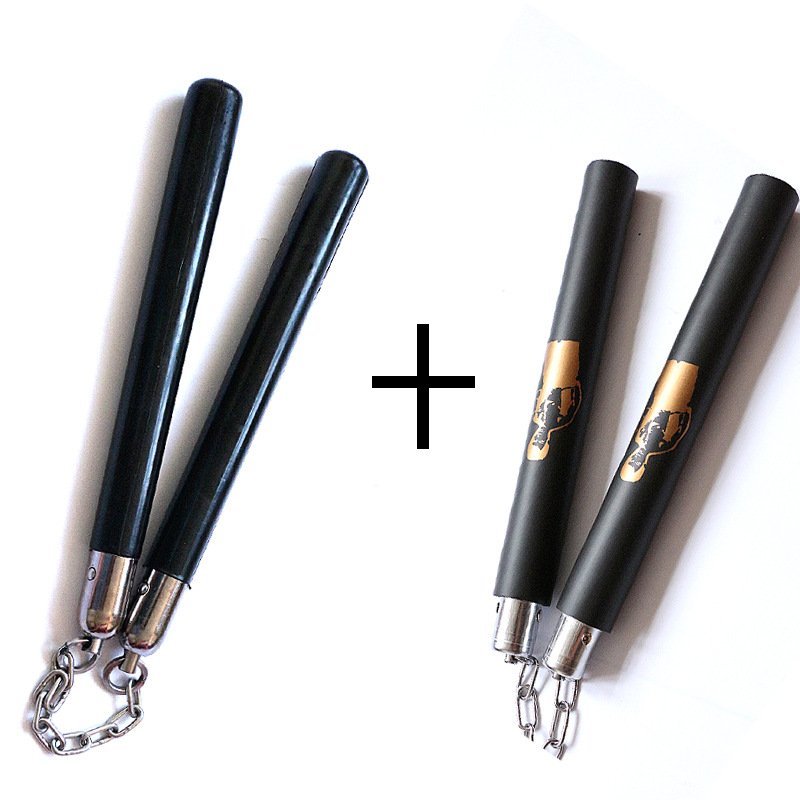 厂家直销纯实心橡胶不锈钢双节棍双截棍健身防身实战练习表演二节