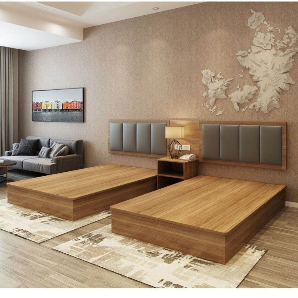 专业定制酒店家具床 大床房 1.2米标间实木家具床 宾馆1.8大床房