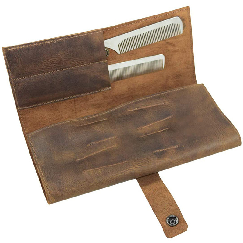 亚马逊热销款真皮工具收纳袋时尚简约理发造型师工具收纳刀袋