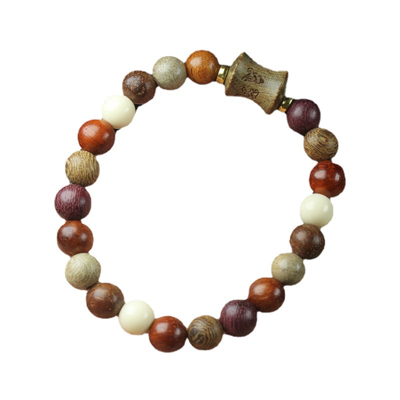 Stall Products Ebony Duobao String 8mm Wooden Beaded Bracelet Bamboo Joint Buddha Beads Rosary Fashion Ornament Bracelet