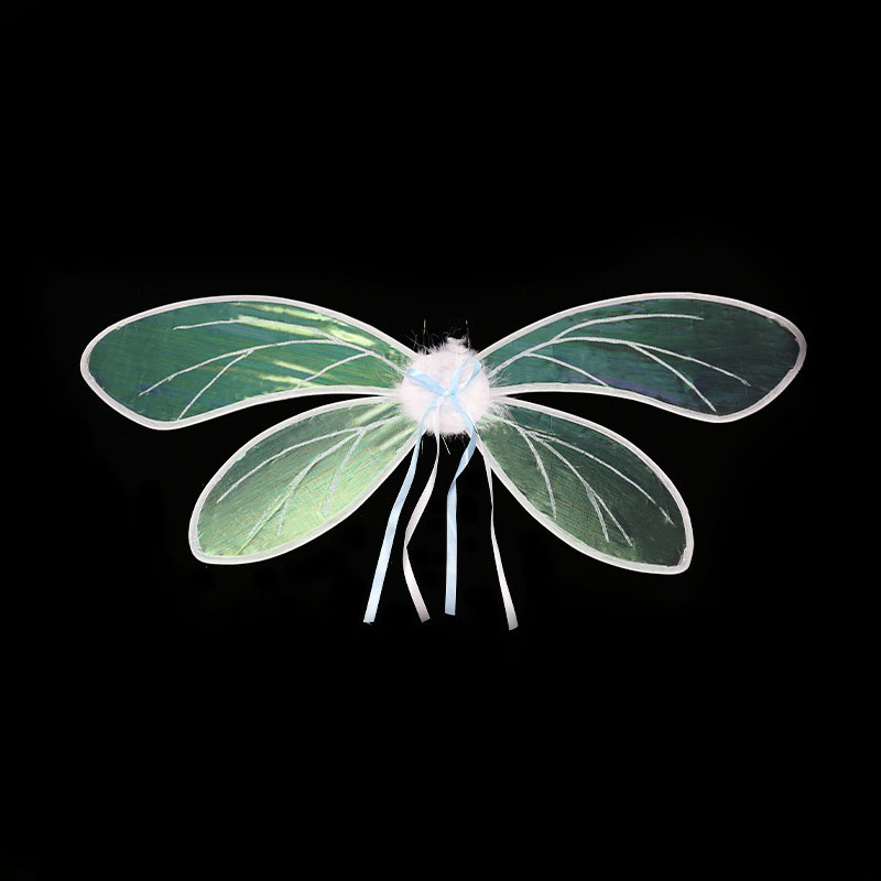 紫琳节日派对儿童成人表演道具cos可折叠透明色蝴蝶翅膀 天使翅膀