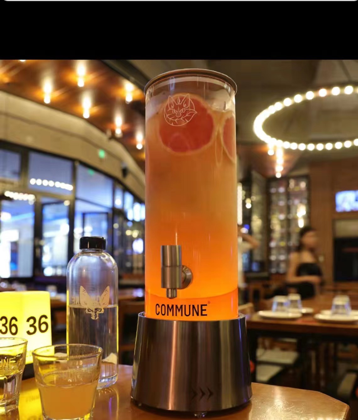 3升不锈钢酒炮 扎壶果汁壶 扎啤酒桶 果汁桶酒吧ktv夜市发光酒具