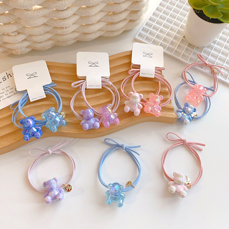 Mermaid Bear Head Rope Sweet Cartoon Girl's Balls Head Rope Cute Hair Accessories South Korea Stylish Hair Accessories Wholesale