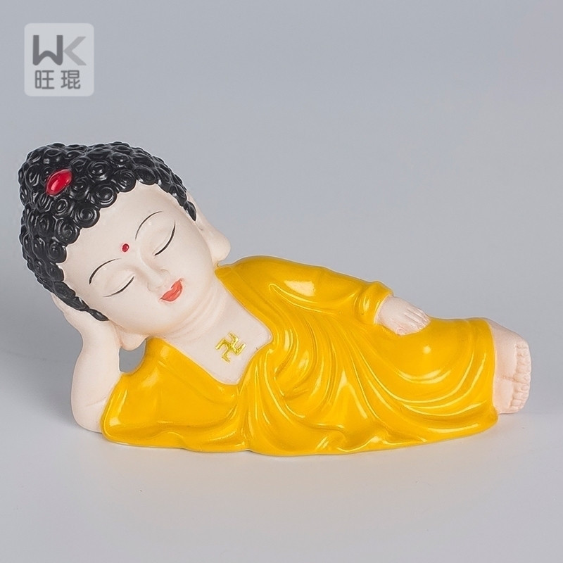 创意睡佛汽车摆件陶瓷佛像小卧佛车载如来佛工艺品车内饰品中控台