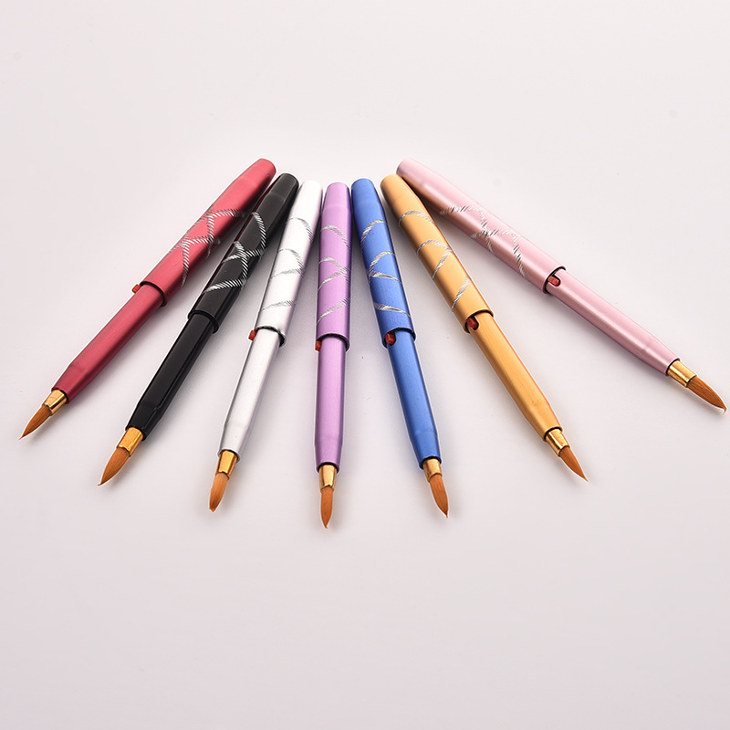 代发弹簧口红刷迷你便携彩色钢笔美妆工具自动伸缩唇刷-阿里巴巴