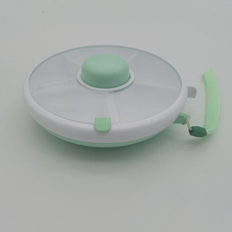 带盖居家可携带儿童零食旋转果盘零食盒密封干果盘收纳盒带盖防潮