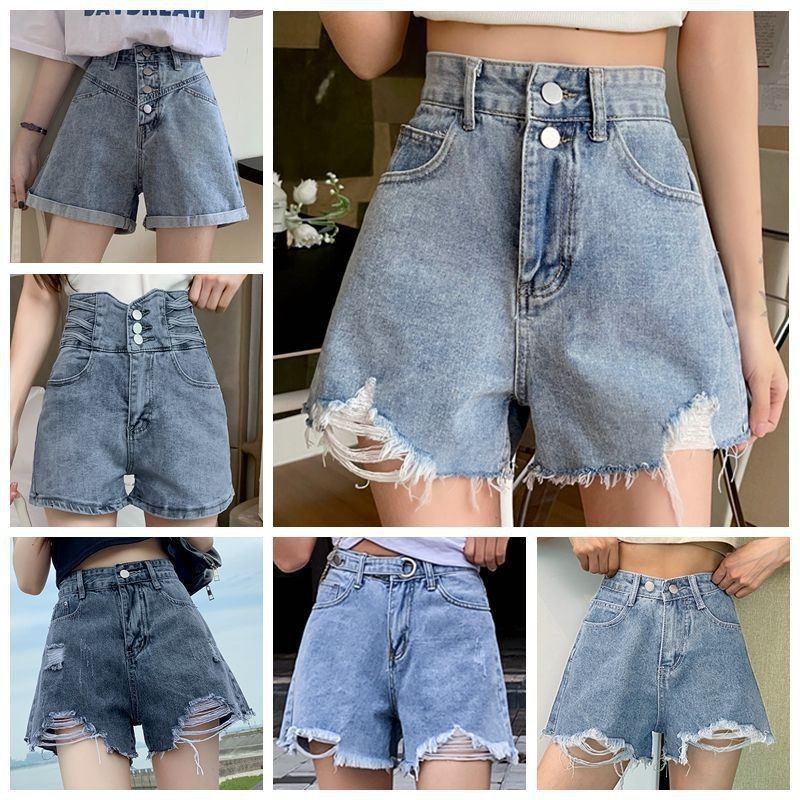 2023 Summer Hot Women's Denim Shorts Slimming and Wide Leg Fashion Trend Miscellaneous Shorts Manufacturer Direct Wholesale