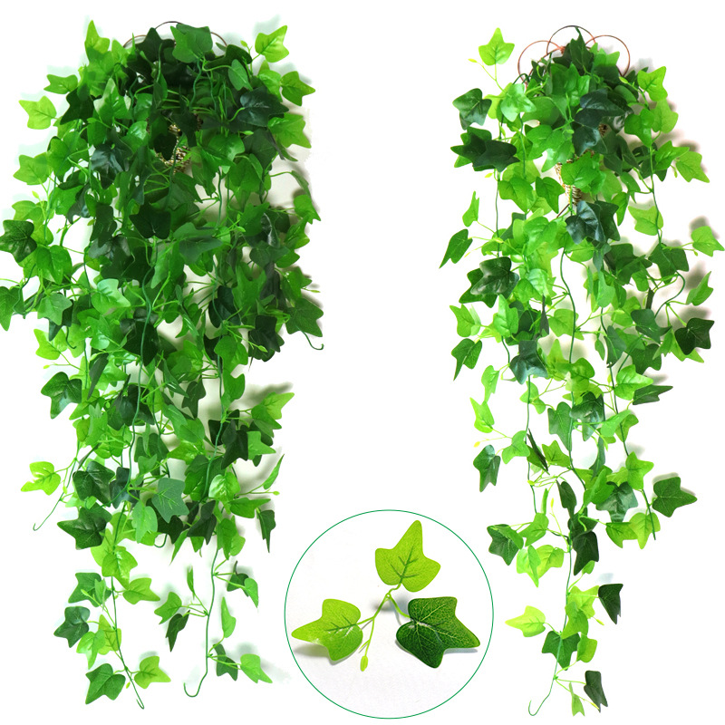 5 Fork Simulation Film Green Radish Wall Hanging Home Decorative Rattan Soft Decoration Landscape Ivy Vine Factory Wholesale