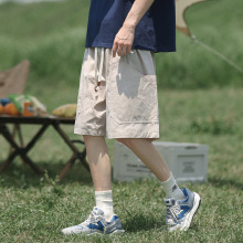 日系工装短裤男夏季大口袋宽松潮牌运动休闲五分中裤