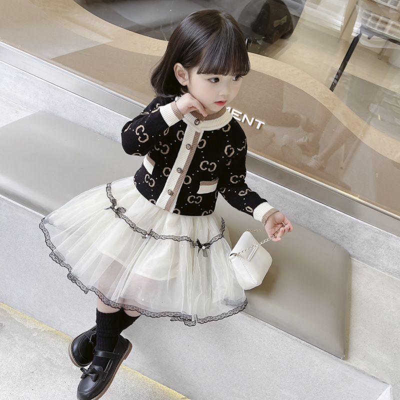 女童小香风套裙新款洋气女孩秋装网红套装裙春秋中大童时髦两件套
